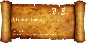 Nieder Emese névjegykártya